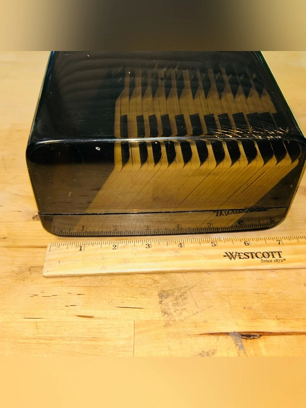 Vintage 1983 Eldon Office Products Rolodex Black and Clear in Color Blank Cards
